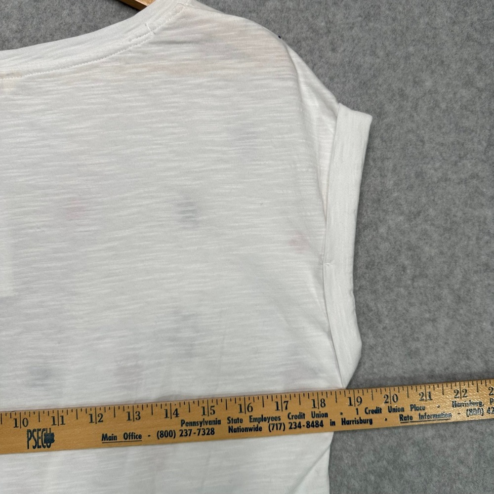 Lucky Brand Womens White‎ Embroidered Stars Twist Front T Shirt Size Medium NWT - Picture 5 of 9